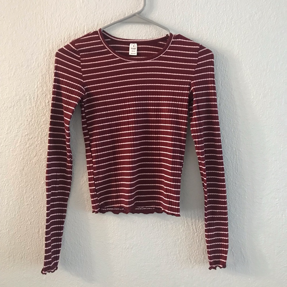 Long Sleeve Maroon Top